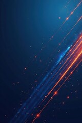 Abstract blue and orange background featuring intersecting lines and geometric shapes,  vibrant,  digital art