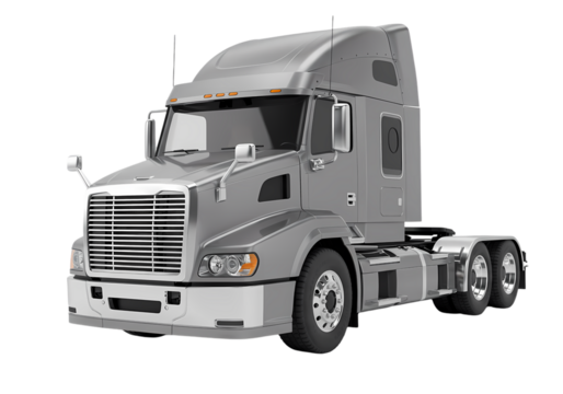 Silver SemiTruck isolated on transparent background
