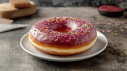 Delicious Glazed Donut with Sprinkles