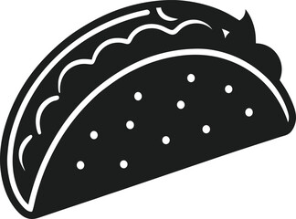 Taco Silhouette Vector – Simple Mexican Street Food Icon for Graphic Design Projects