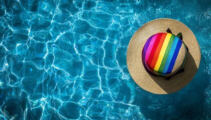 Rainbow Hat Pool Water.