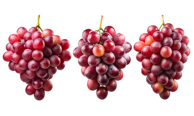 Fototapeta premium Red grapes fruit isolated, Fresh fruits collection, Collection set of grapes fruit isolated