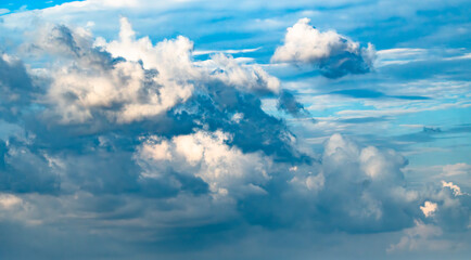 Fototapeta premium Sky. Cumulus clouds background. Sky background.