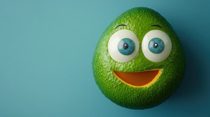A Happy Lime: 3D Render of a Smiling Citrus Fruit