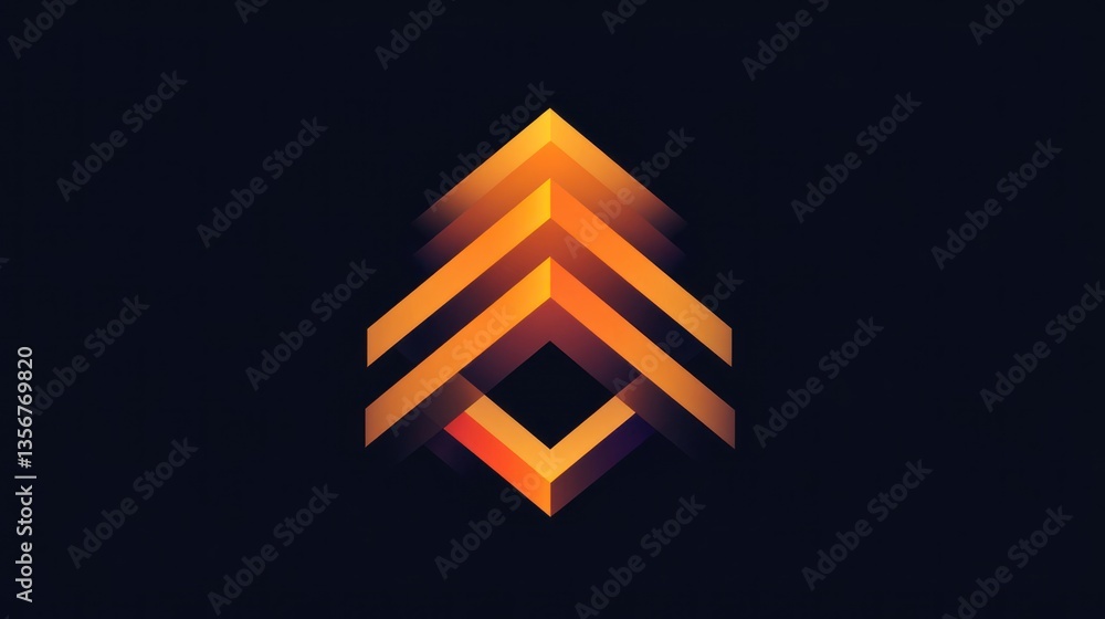Poster abstract geometric gradient arrows creating an upward movement concept