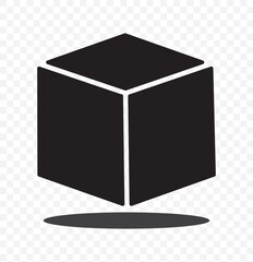 Set of cubes vector icons. Black simple cube pictogram. 3d box graphic concept. Graphic element vector. EPS10
