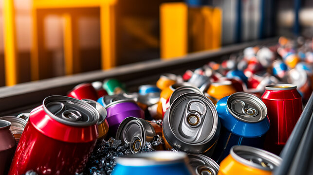 Aluminum Cans Crushed for Recycling