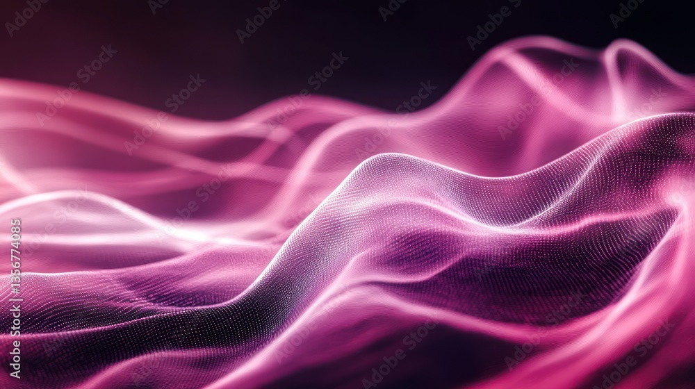 Aufkleber captivating flowing mesh abstract rendering in magenta hue, dynamic modern backdrop, artistic, innov