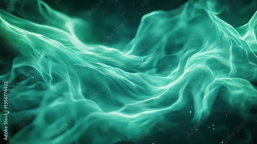 Fototapete fluid turquoise shape abstract background artistic visualization in graphic design and art compositi