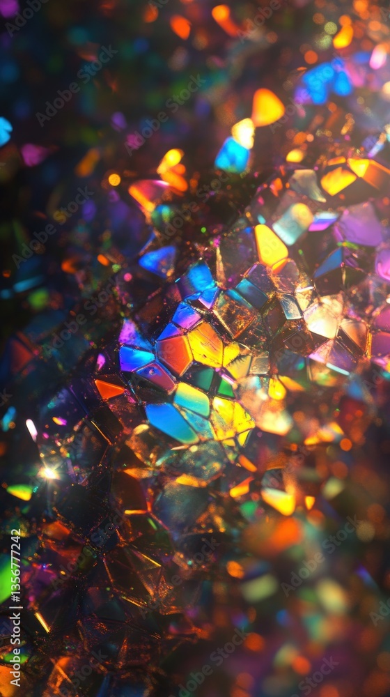Aufkleber abstract colorful sparkling gemstone background with iridescent shimmer and bright facets of light