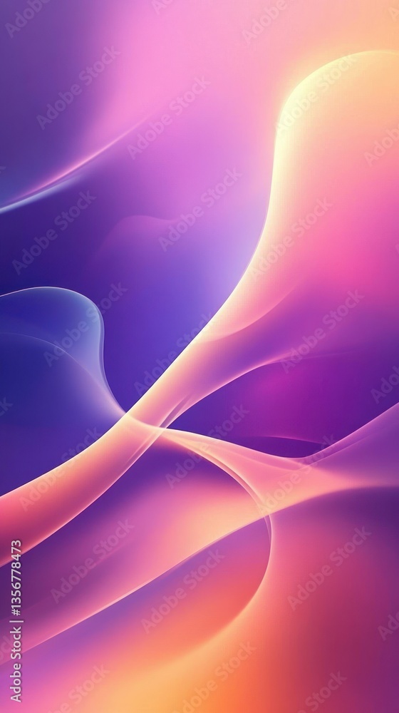 Poster soft light abstraction with fluid gradient for modern aesthetic warm colors art presentation