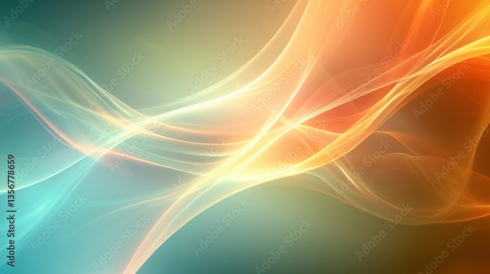 Poster Abstract wave gradient mesh background flowing luminous curves energy motion design aesthetic backdrop