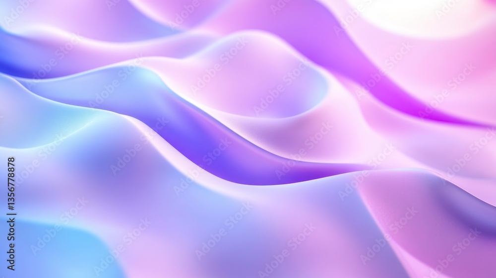 Poster Abstract light background with fluid shapes in a delicate lavender and pink gradient modern design smooth gentle style