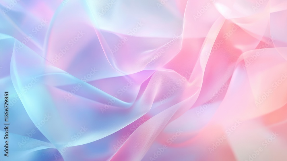 Aufkleber ethereal flow of pastel fabric waves gentle movement of light in a dreamlike composition soft textur