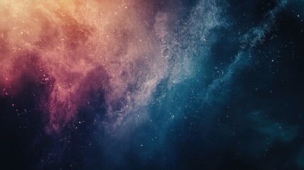 Fototapeta premium Atmospheric Cosmic Dust Cloud Displaying Vibrant Colors in a Galactic Nebula with Twinkling Stars