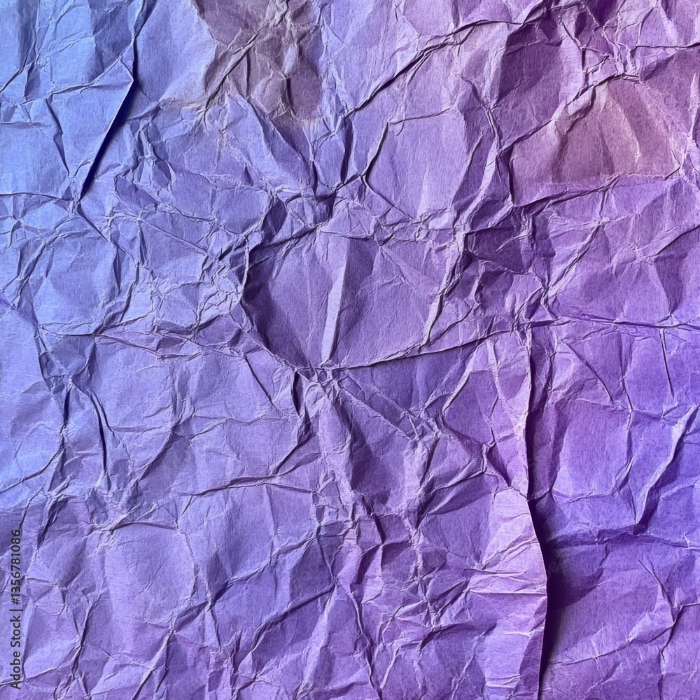 Poster delicate purple crumpled paper texture background with soft gradient light and shadow for artistic d