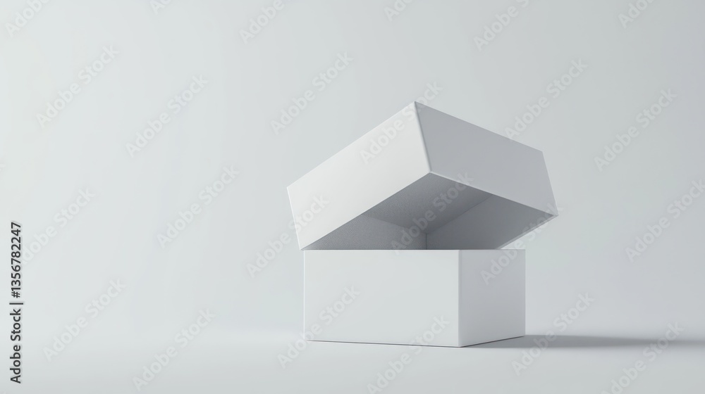 Poster Clean Empty Open Box Design with a Modern Geometric Look Presentation Package and Minimalist Design Mockup