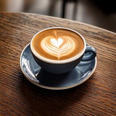 A cappuccino with heart-shaped latte art