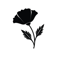 California poppy  silhouette vector illustration