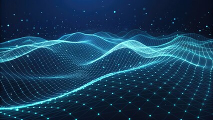 Blue Digital Wave Abstract Background