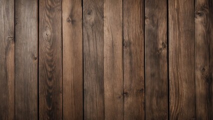 Naklejka premium Rustic wooden texture backdrop featuring rich brown tones with vertical wooden planks creating a warm and inviting ambiance ideal for backgrounds.