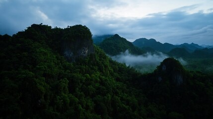 Misty Mountain Majesty Dawn in Southeast Asia.