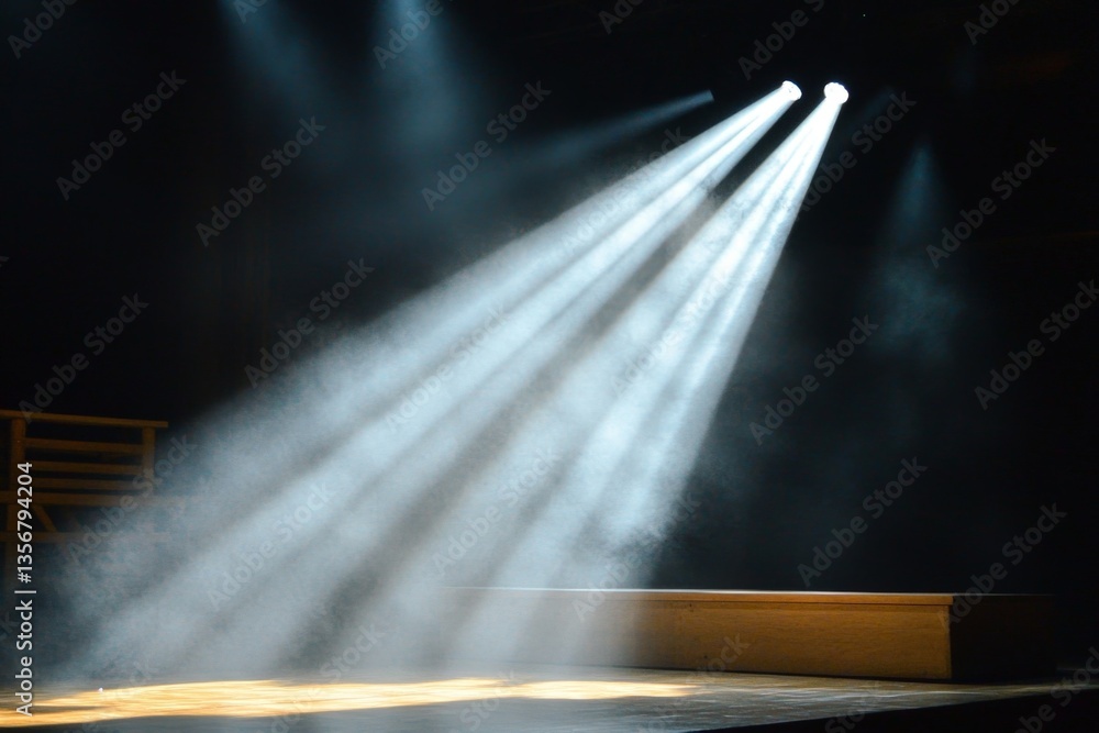 Poster dramatic stage lighting creates an atmospheric effect during a theatrical performance at a local the