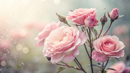 Beautiful Pink Roses in Soft Natural Light