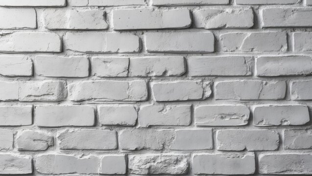 Fototapeta Textured white brick wall background featuring irregularly shaped, weathered bricks in varying shades of white and light gray, ideal for design projects.