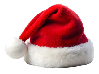 Holiday Cheer: A festive santa hat with a fluffy white pom-pom, a classic symbol of the holiday season, stands in front of the background.