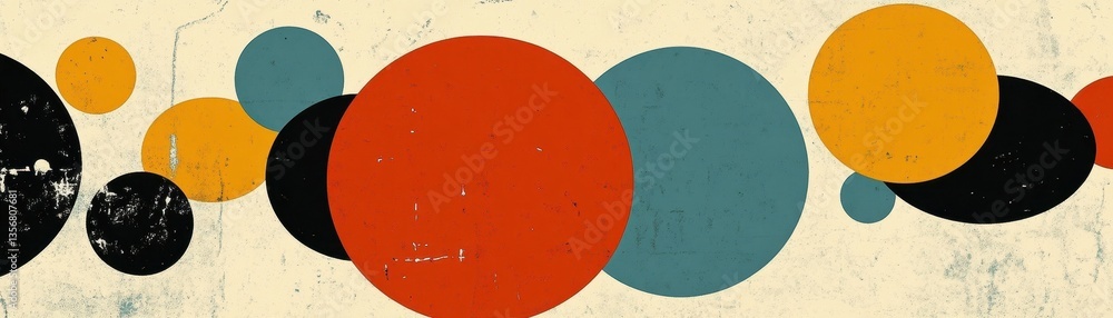Poster abstract geometric composition with overlapping circles