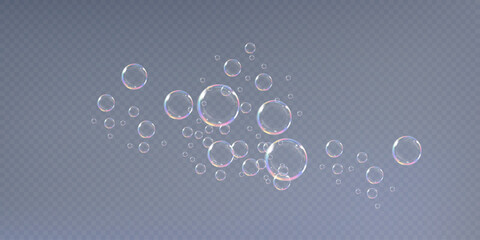  Rainbow Reflections: Realistic Soap Bubbles Collection.