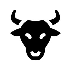 Bull Vector Silhouette on White Background – High-Quality Illustration