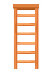 Rustic chair wooden ladder cartoon illustration clipart