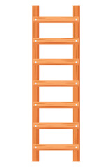 Straight wooden ladder rustic cartoon illustration 