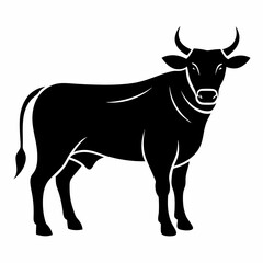 Best Cattle Sell Logo: Bull Silhouette Vector on White Background - Stock Illustration