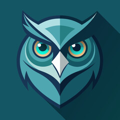 Minimalist Owl Silhouette Logo with Expressive Eyes – Vector Illustration