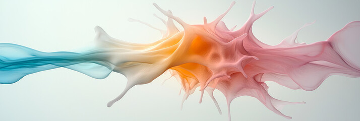 An explosion of color and light representing cognitive energy, captured in a flowing synaptic