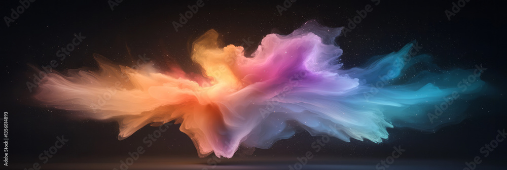 Aufkleber a visual poem of motion where every colorful stroke disappears into a galactic blur of light and