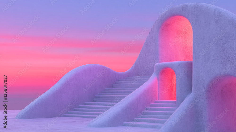 Fototapete a luminous modern design with subtle brilliance flowing through minimal architectural structures,