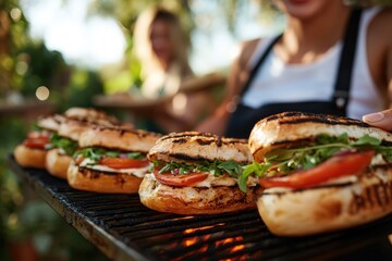 Grilled sandwiches filled with fresh ingredients, perfect for ou