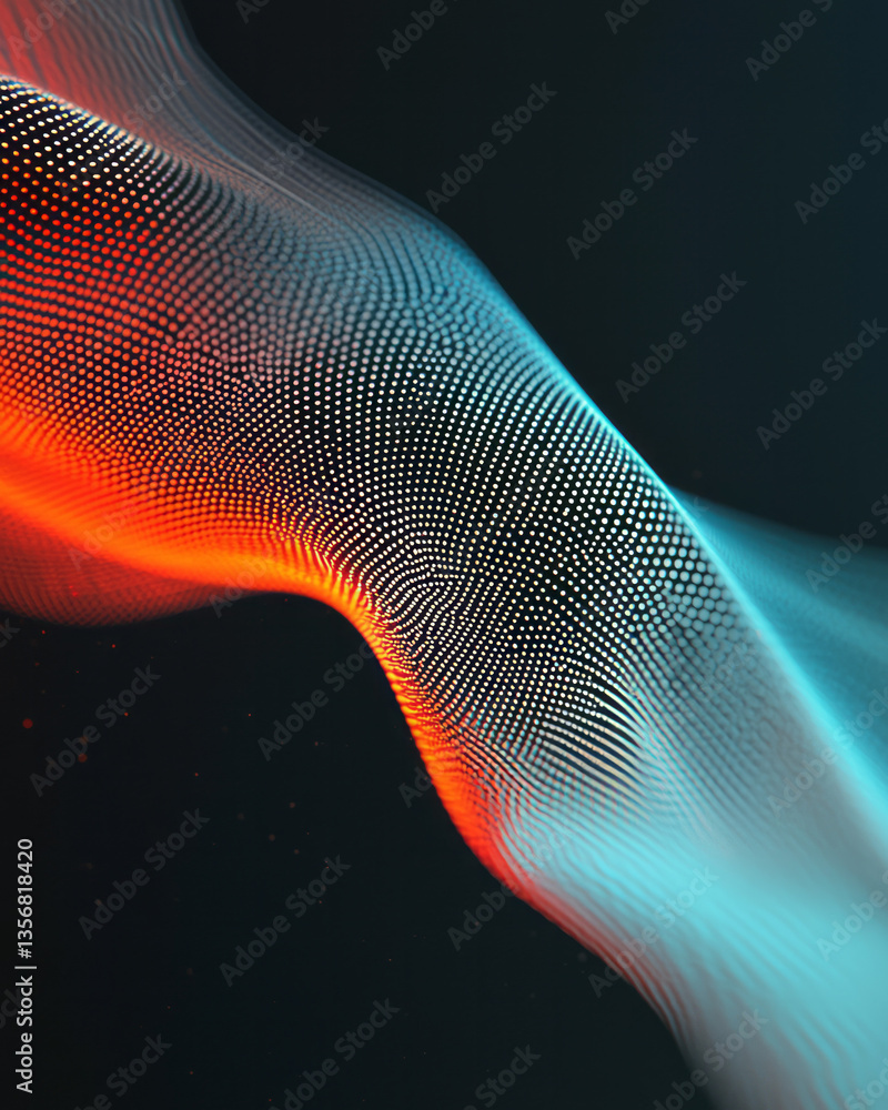 Poster A holographic symmetry of shape and structure forming a luminous digital identity in motion,