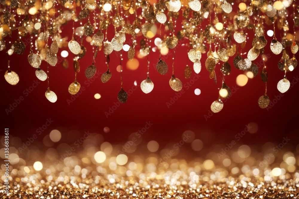 Aufkleber shimmering gold decorations with sparkling bokeh effect create a festive atmosphere at a celebration