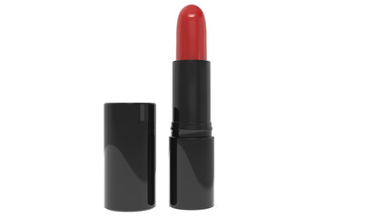 Elegant Red Lipstick in Stylish Black Casing - High-Quality Beauty Product Image PNG