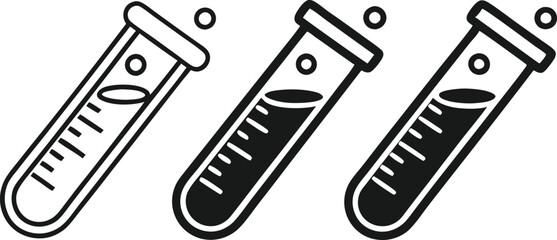Black and white illustration of laboratory equipment and test tubes.