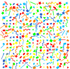 Confetti.Grid, Colorful confetti border frame. Great for a birthday party or an event celebration invitation or decor. Surface pattern design