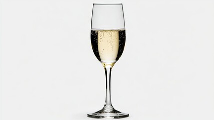Champagne Glass: A crystal-clear champagne glass with a transparent background.