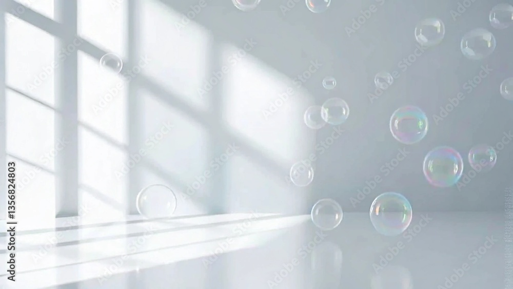 Aufkleber website landing page template in glass morphism style. frosted glass partition with floating spheres