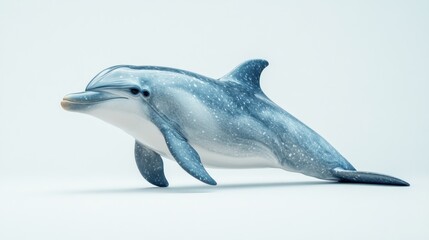Fototapeta premium Majestic dolphin, studio shot, white background, serene aquatic creature