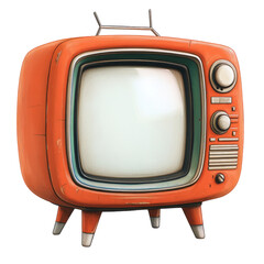 cartoon tv isolated in white background, Retro TV Set Isolated
